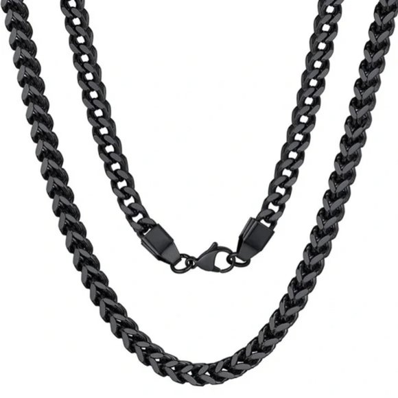 New Black 6mm Franco Snake Chain Necklace Men/Women - Picture 2 of 14